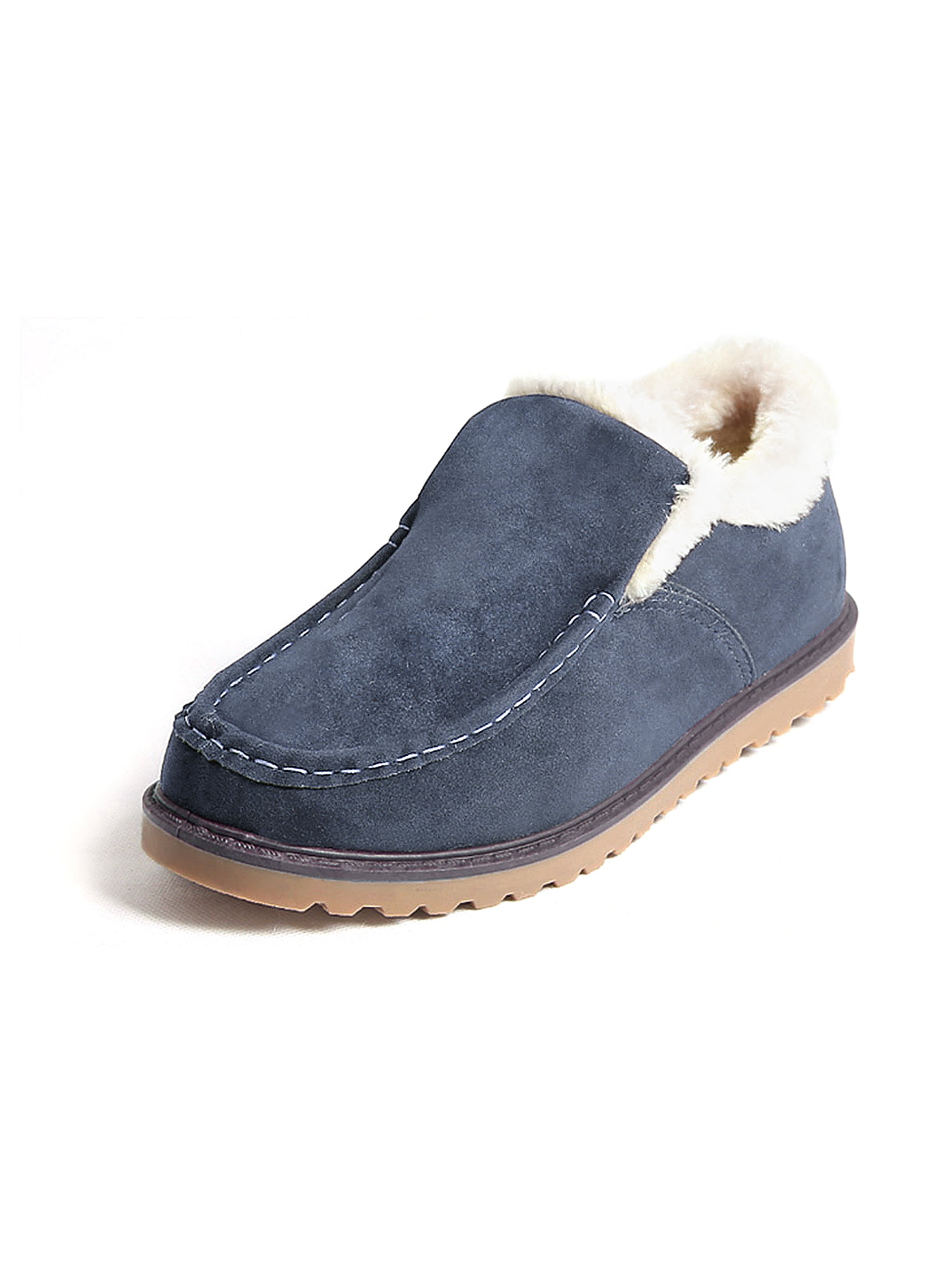 NEWMI - Slip-on Faux Fur Lined Snow Shoes Winter Warm Shoes Men's Plush ...