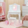 thumbnail image 3 of Fantasy Fields Little Princess Kids Vanity Set with Table and Stool, White, 3 of 17