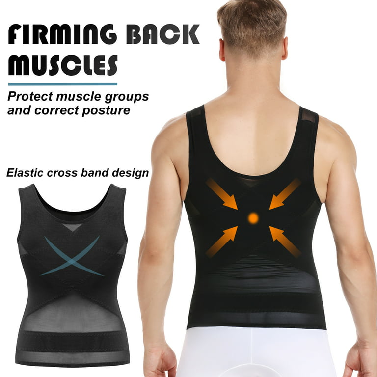 QRIC Men Body Shaper Slimming Vest Tight Tank Top Compression
