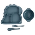 thumbnail image 1 of 1 juego de placa dividida para niños para niños Bowl para niños Dinosaur Plate Kids Spoon, 1 of 5