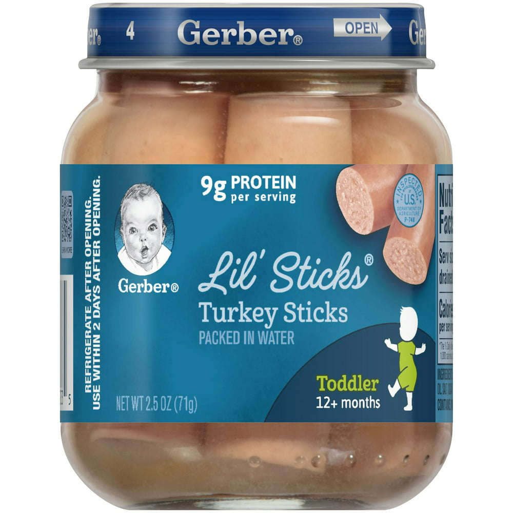 Gerber Toddler Baby Food, Turkey Sticks, 2.5 oz Jar - Walmart.com