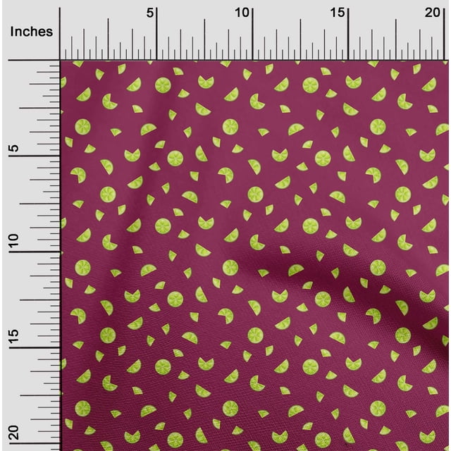 oneOone Cotton Poplin Fabric Lemon Slice Vegetable Decor Fabric Printed BTY 42 Inch Wide