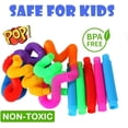 thumbnail image 3 of YZhouD - Paquete de 12 juguetes sensoriales con forma de tubo Pop, juguetes antiestrés conectables y extensibles, regalos de fiesta para niños, juguetes de caja del tesoro para premios en el aula,, 3 of 7