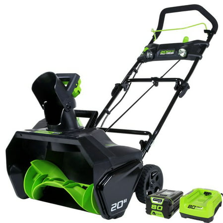 Greenworks PRO 20-Inch 80V Cordless Snow Thrower, 2.0 AH Battery Included