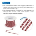 thumbnail image 4 of Uxcell 10 Yard 2mm Crystal Rhinestone Diamond Close Chain Trim for Sewing,Crafts,White Gems Dark Red Base, 4 of 5