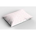 thumbnail image 2 of Ambesonne Hearts Pillow Sham 2 Pack, Continuous Repeating Pattern, 26"x20", Vermilion Pale Pink, 2 of 3