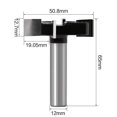 thumbnail image 4 of Maoww 12mm Shank Carbide Planer Router Bits 2" Cutting Diameter Woodworking Tools, 4 of 8