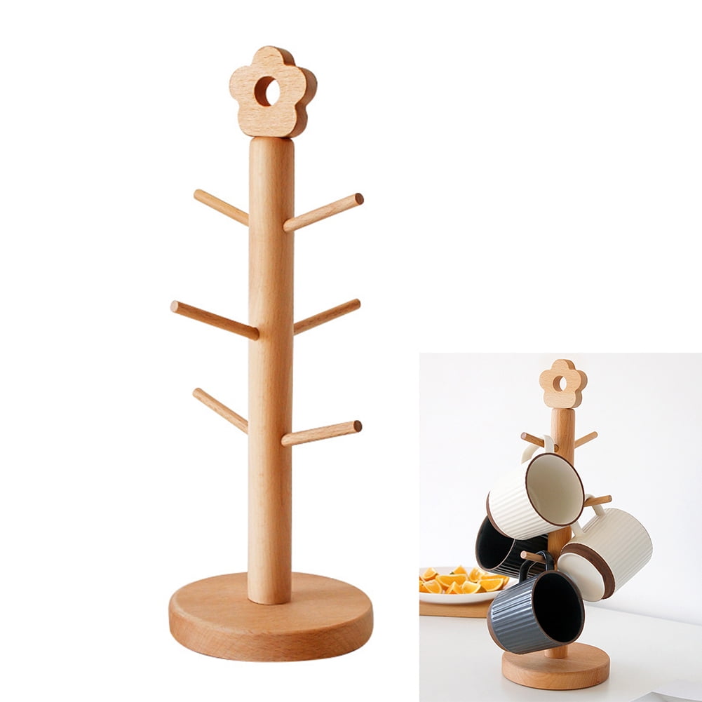 Kitchen Mug Hanging Display Rack Drinkware Shelf With 6 Hooks Tree Shape Holder Kitchen Mug Hanging Display Rack Drinkware Shelf With 6 Hooks Tree Shape Holder