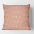 thumbnail image 2 of Designart Gold Hearts On Pink' Mid-Century Modern Throw Pillow - 16x16, 2 of 2