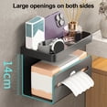 thumbnail image 3 of Portarrollos de papel higiénico de pared, bandeja de almacenamiento, resistente, soporte para toallitas húmedas, organizador de baño, 3 of 8