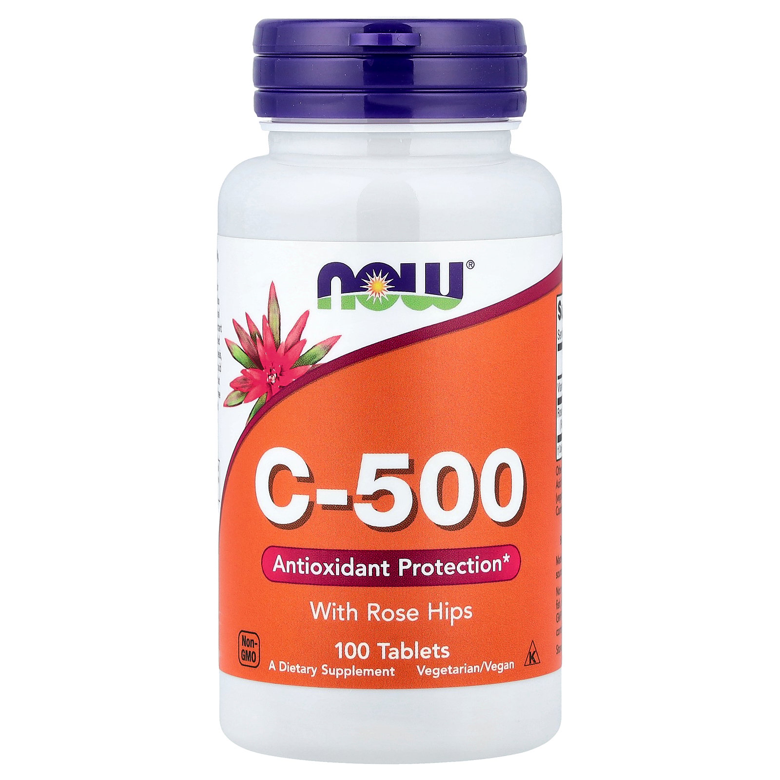 NOW Supplements, Vitamin C-500 with Rose Hips, Antioxidant Protection*, 100 Tablets