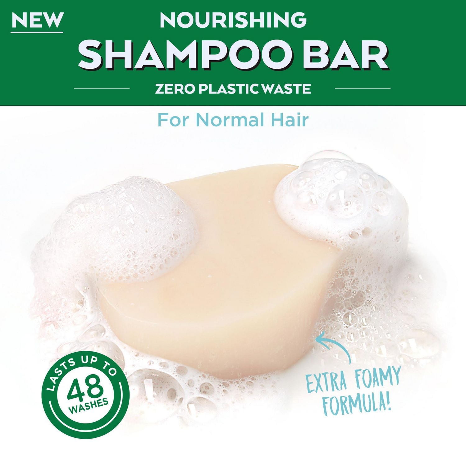 Garnier Whole Blends Coconut & Aloe Vera Hydrating Shampoo Bar for Normal Hair, Zero Plastic Packaging, Silicone Free, Preservative Free, Soap & Dye Free, with Coconut oil and Organic Aloe Vera, 60G