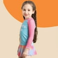 thumbnail image 5 of 2-12Y Girls Rash Guards Swimsuit Long Sleeve Swim Shirts + Swim Culottes Cover-up Skirts Set, Uccdo Little Girl 2 Pieces Bathing Suits For Beach Swimming Pool Party, 5 of 8