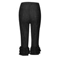 thumbnail image 5 of Wangmeiwg Women's Casual Pants - Solid Color Fashion Lace Hollow See-Through Cropped Pants forParties Black L, 5 of 8