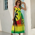 thumbnail image 5 of Palm Trees in Jamaica Colors Sleeveless Dress Dresses Women Summer Evening Dresses Ladies Bohemia Long Dresses, 5 of 9