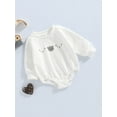 thumbnail image 3 of Qiylii Newborn Long Sleeve Plain Romper for Girls Boys, Cartoon Bears Pattern Round Collar Snap Crotch Loose Fit Triangle Bodysuit,0-24M, 3 of 8