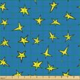 thumbnail image 2 of Ambesonne Stars Fabric by the Yard Upholstery, Cool Tone Sky Night Cartoon, 10 Yards, Yellow Sea Blue, 2 of 5