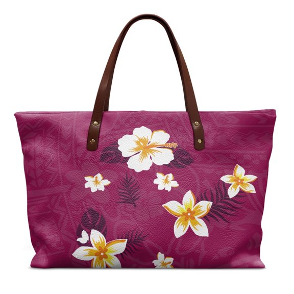 CHAQLIN Large Capacity Shoulder Purse for Daily Errands Shopping, Tropical Flower Portable Tote Handbag with with Zipper