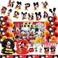 thumbnail image 2 of Decoración para fiesta de cumpleaños de Mickey Mouse de Disney, suministros para fiestas, vasos de papel, platos, globos, vajilla, telón de fondo, mantel, regalos para bebés, 2 of 5