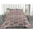 thumbnail image 2 of Ambesonne Floral Quilted Bedspread Set 3 Pcs, Traditional Tulip Blossom, Queen, Peach Plum Seafoam, 2 of 4