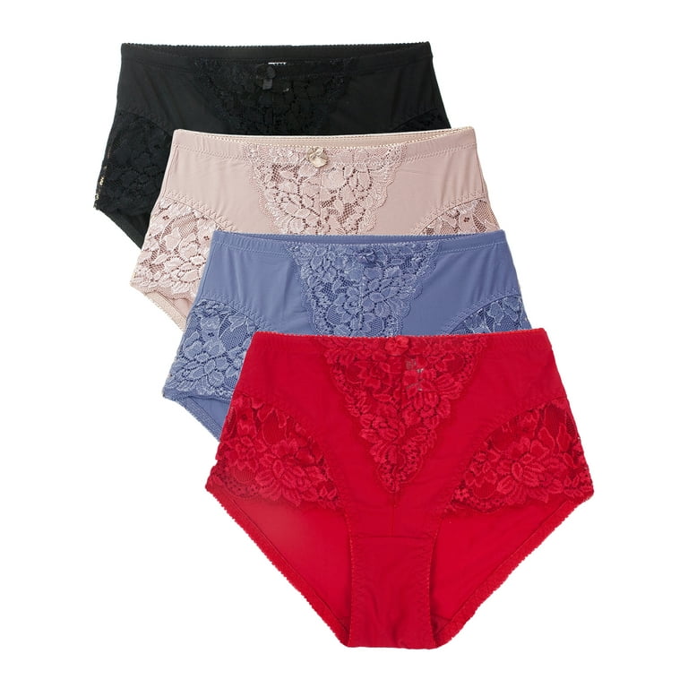 B2BODY Women's Panties Lace High Waisted Briefs Small to Plus Sizes  Multi-Pack 