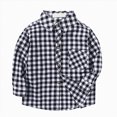 thumbnail image 4 of TOWED22 Toddler Baby Boys Plaid Flannel Shirt Long Sleeve Button Down Shirts Fur-Lined Jacket Shirt Winter Fall Tops Clothes,Black,12-14 Y, 4 of 4