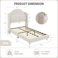 thumbnail image 3 of Bingirl Elegant Beige Velvet Twin Bed Frame: LED-Lit, Wing Back Headboard, Storage, Wood Slats, No Box Spring, Easy Assembly, 3 of 8