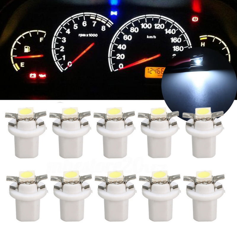 10pc White T5 Neo Wedge SMD LED Light Instrument Cluster Panel Lamps Gauge Bulbs 
