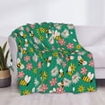 thumbnail image 3 of Naloa Flying Bees Flannel Blankets - Thick and Warm Blanket for Winter, Soft Fuzzy Plush King Blanket for All Seasons80"x60", 3 of 6
