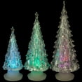 thumbnail image 5 of Northlight LED Lighted Color Changing Acrylic Christmas Tree Decorations - 8.5" - Set of 3, 5 of 6