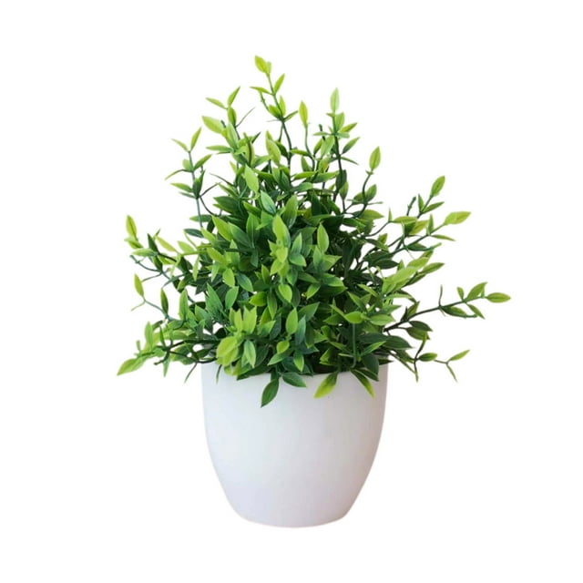 JJKBVCLO 17 Feuilles Vert Glace en Faux Feuillage pour Maison Bureau Réaliste en Pot pour Intérieur