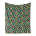 thumbnail image 1 of Flip Flop Soft Flannel Fleece Throw Blanket, Simplistic Design of Soft Pastel Colored Thong Sandals Forming Zigzag Pattern, Cozy Plush for Indoor and Outdoor Use, 70" x 90", Multicolor, by Ambesonne, 1 of 6