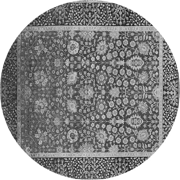 Ahgly Company Indoor Round Oriental Gray Industrial Area Rugs, 3' Round