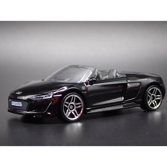 Open Box 2015-2020 AUDI R8 SPYDER CONVERTIBLE BLACK 1:64 SCALE DIORAMA DIECAST MODEL CAR