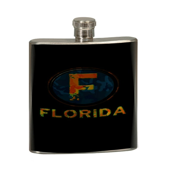 KuzmarK 6 oz. Stainless Steel Pocket Hip Liquor Flask - Florida Camouflage
