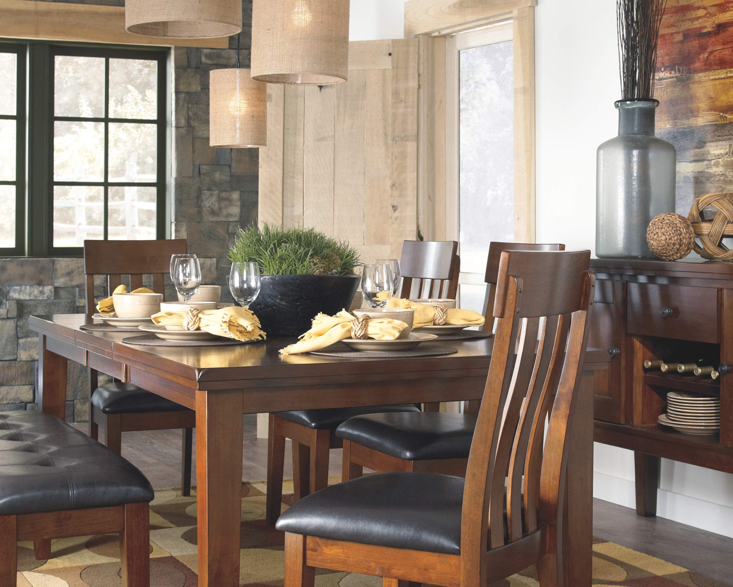 Signature Design by Ashley Ralene Butterfly Dining Table in Medium Brown