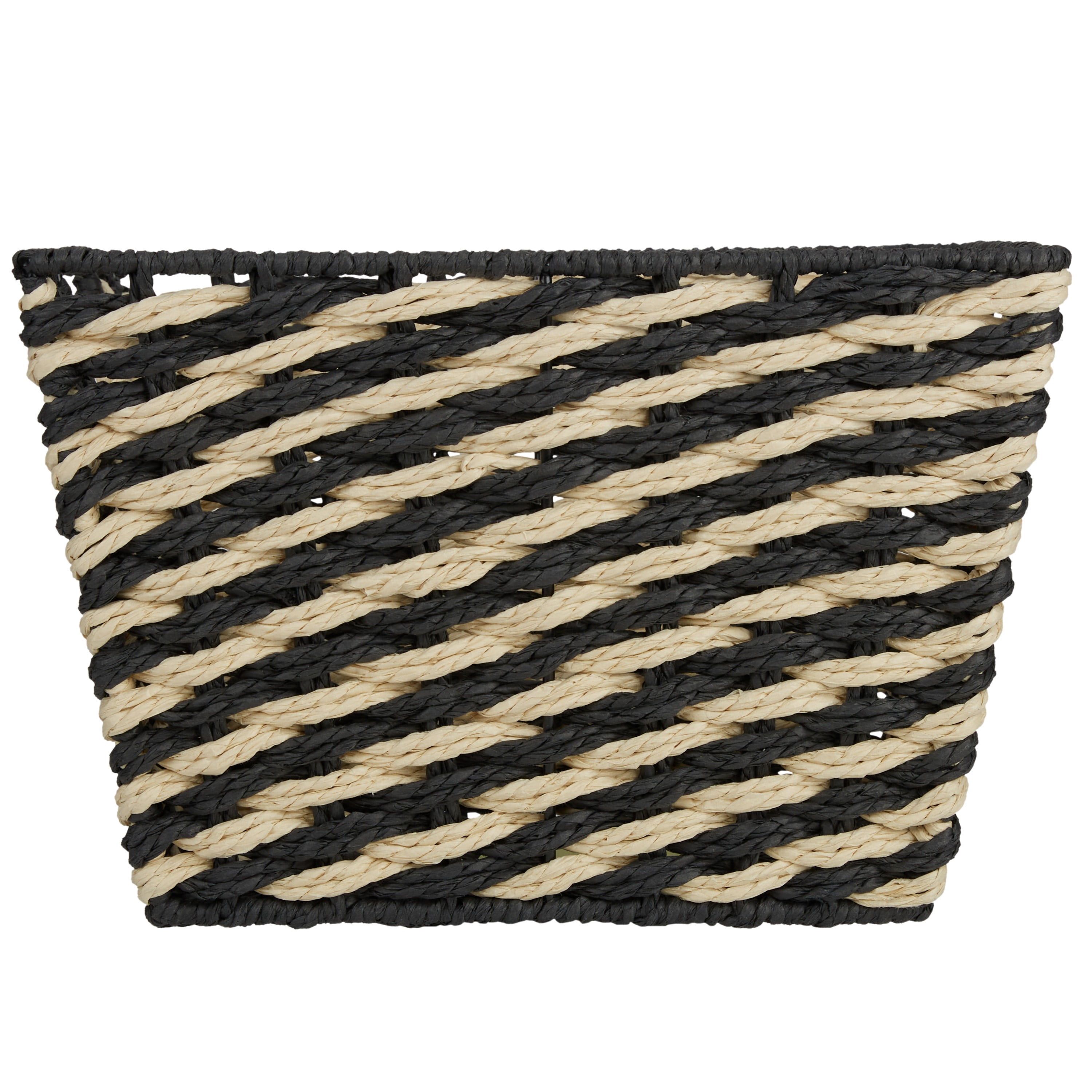 Simplify Large Striped Woven Basket in Black