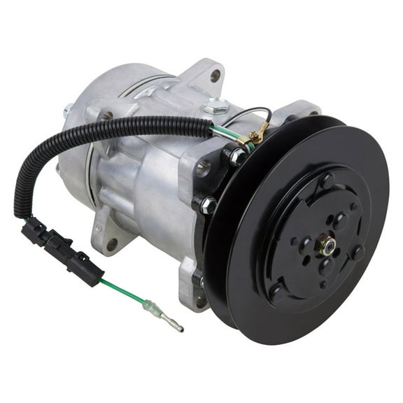 AC Compressor & 158mm Single Groove V-Belt A/C Clutch Replaces Sanden SD7H15 FLX 4870 9678 w/ 24v Clutch Switch - BuyAutoParts