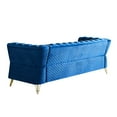 thumbnail image 3 of Chesterfield Button Tufted Sofa, Velvet Upholstered Couch with Removable Cushions and Metal Legs for Living Room Office Apartment, 3 of 12
