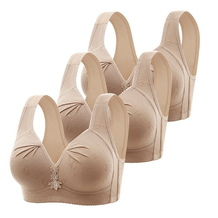 Weikingp Bras for Women  Adjustable Shoulder Straps Thin without Bra Breathable Back Underwear Gathered Bra Bralettes for Women Plus Size Lingerie Clearance Khaki 42