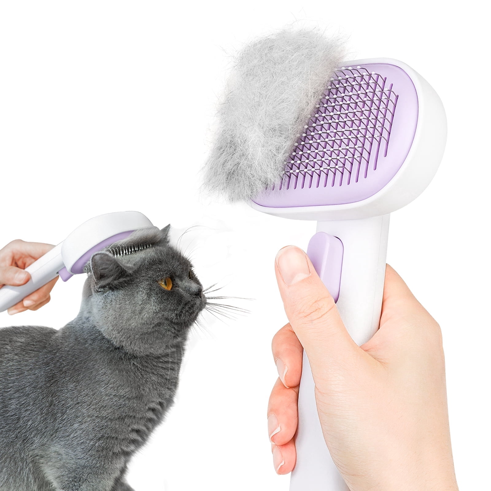 aumuca Cat and Dog Grooming Brush for Shedding, Removes Loose Fur from ...