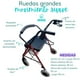 thumbnail image 5 of Andadera Rollator Bariátrica para Adultos Mayores | Extra Ancha, Plegable con Silla y Canasta | Soporta 150 Kg, Frenos de Mano, Ligera y Segura | Color Vino, Ruedas 20cm, 5 of 10
