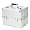 thumbnail image 5 of Zimtown Makeup Train Case, 3-in-1 Rolling Large Makeup Case Organizers, Professional Cosmetic Case for Salon Barber, Makeup Storage Box, Silver, 5 of 12