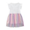 thumbnail image 3 of WIBACKER Summer Little Girl's Casual Cotton Dress Ruffled Sleeve Party Tutu Dresses - Flower Unicorn, 3 of 6