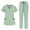 Mint Green, variant on Stralyhd Scrubs for Women Set V-Neck Pocket Top & Drawstring Straight Leg Scrub Pants Stretch Nursing Scrubs Set Uniform Army Green L