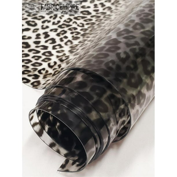 Transparent Leopard Print Plastic Vinyl Fabric Clear / 30 GAUGE / 54" Wide / Sold By The Yard