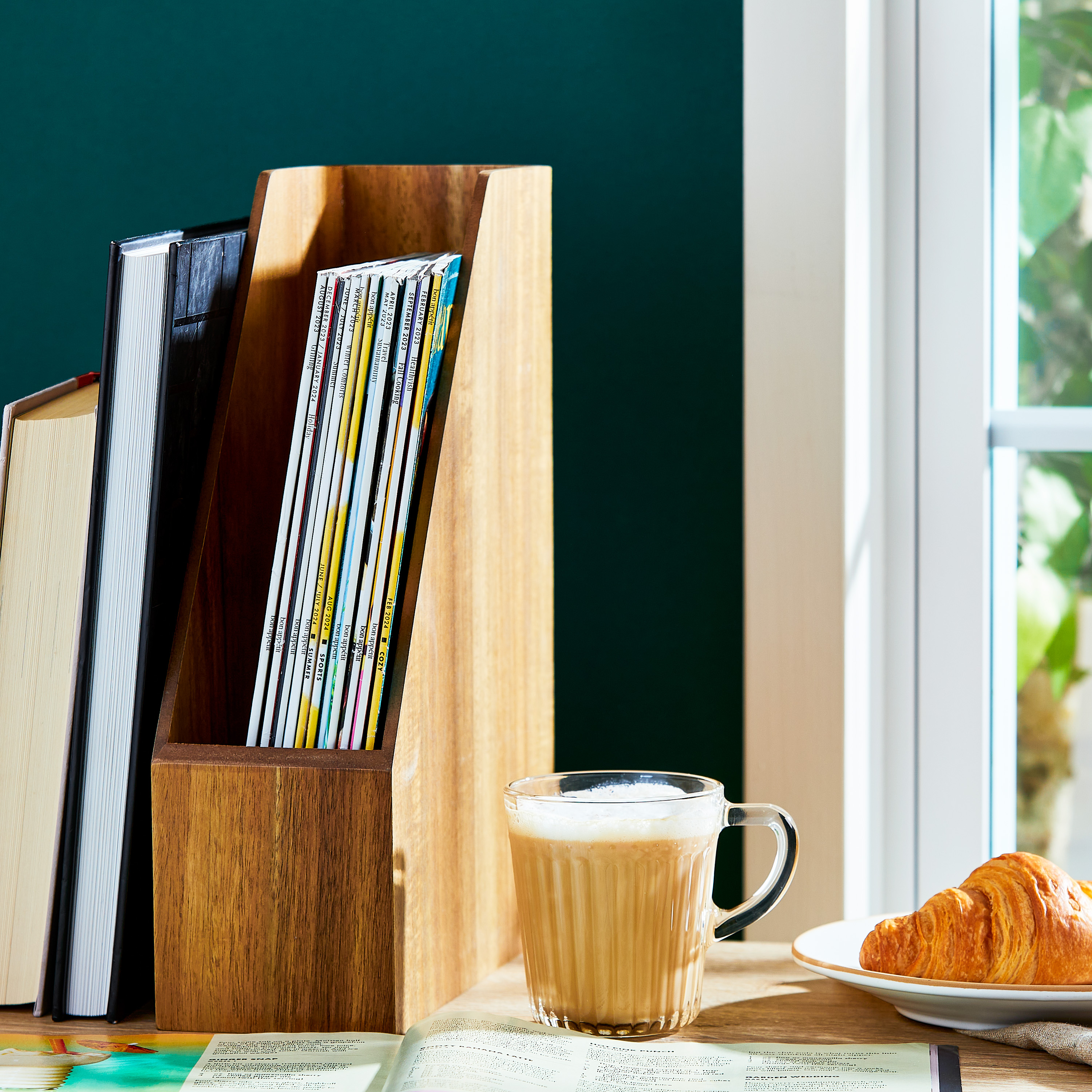 Organizador de Revistas de Madera Acacia Pen+Gear para Organizadores de Escritorio 2