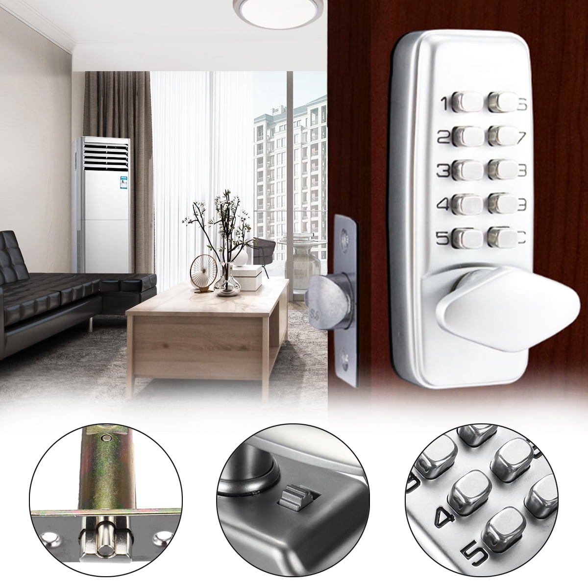 Mechanical Door Lock Keyless Entry Exterior Digit