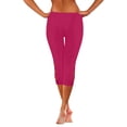 thumbnail image 5 of DGMIOCS Women Capris High Waist Yoga Pants Hollow Out Comfy Stretchy Seamless Leggings Workout Compression Capri Pants Hot Pink XL, 5 of 7