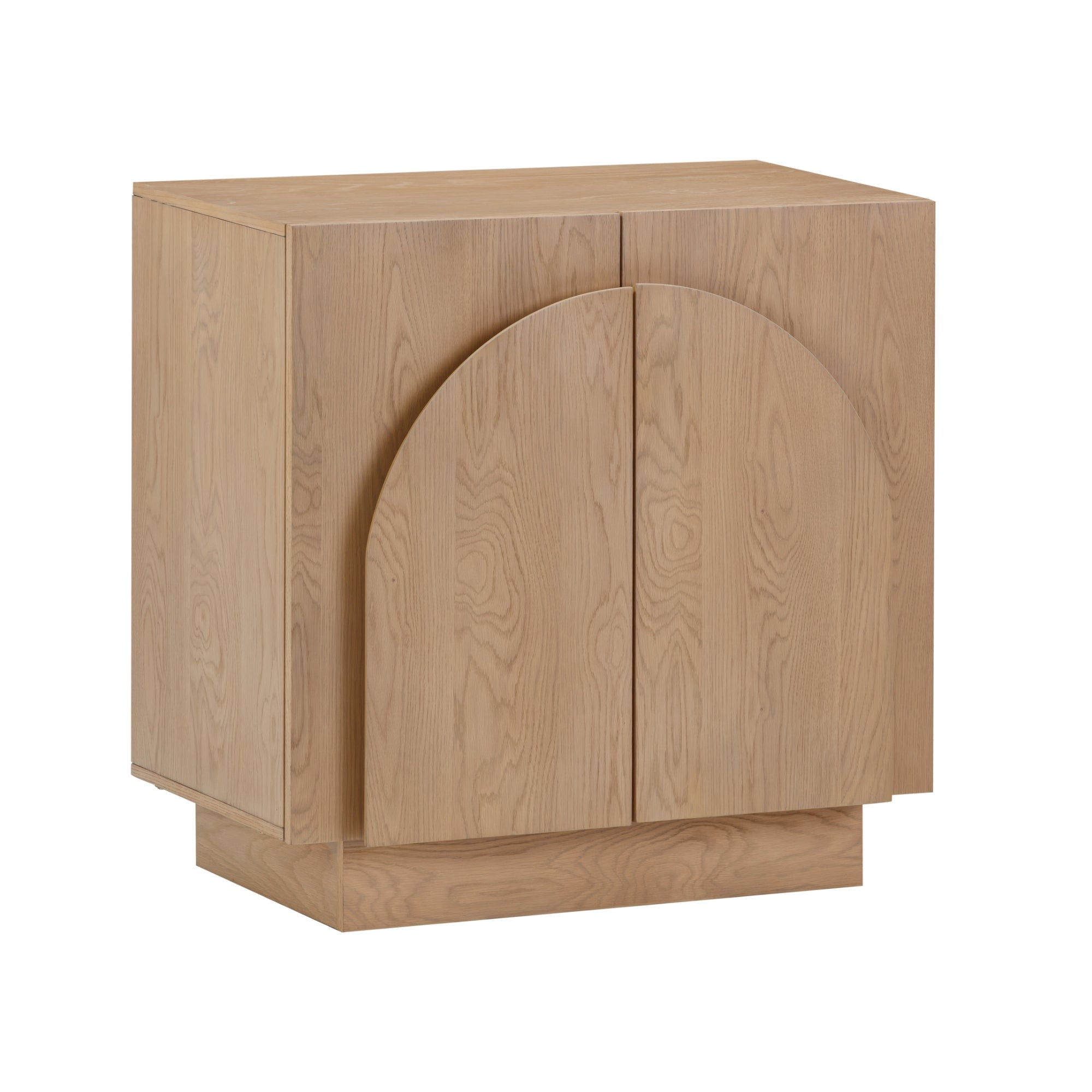 Nathan James Iris Mid-Century Modern Credenza, Brown Sideboard Buffet, Living Room Wood Storage Cabinet with Arched Cabinet Doors, Raw Oak